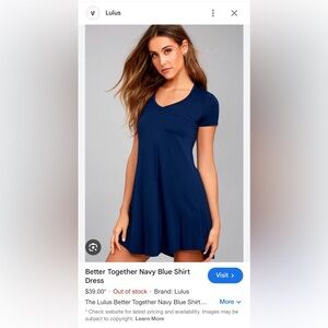 Lulus navy blue shirt dress